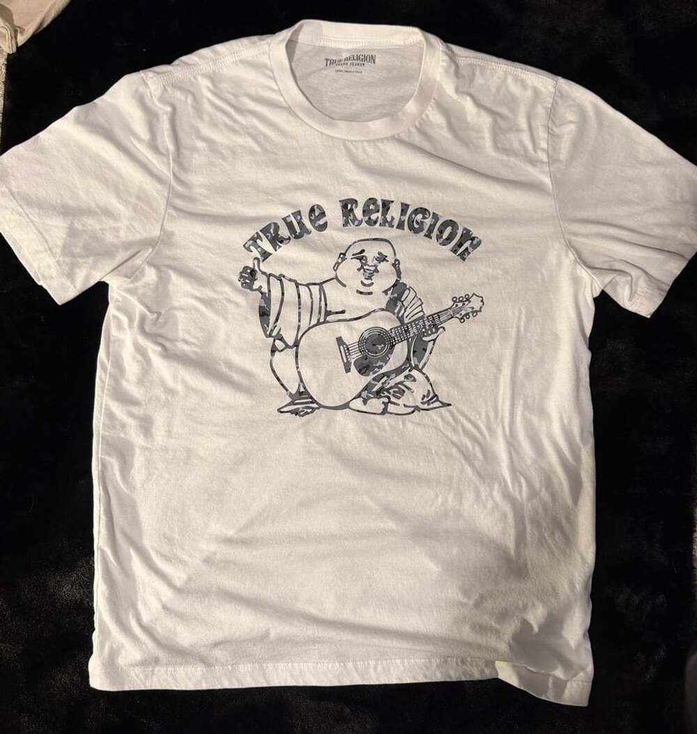 True Religion Buddha Tee Size Large White Graphic T-Shirt